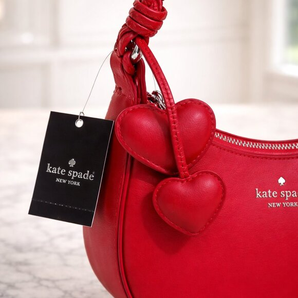 Kate Spade NWT Leather Nova Braided Strap Shoulder Bag in Red - Picture 7 of 7